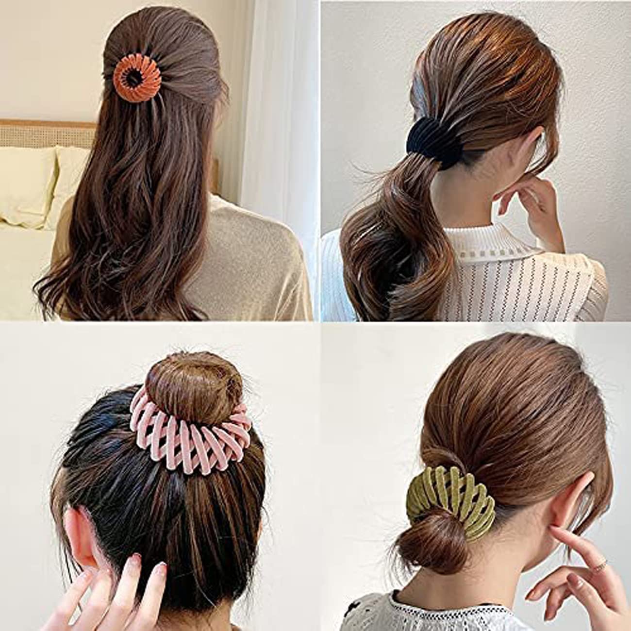 7Pcs Bird Nest Magic Hair Clip, Lazy Bird's Nest Plate Hairpin, Expandable Ponytail Holder