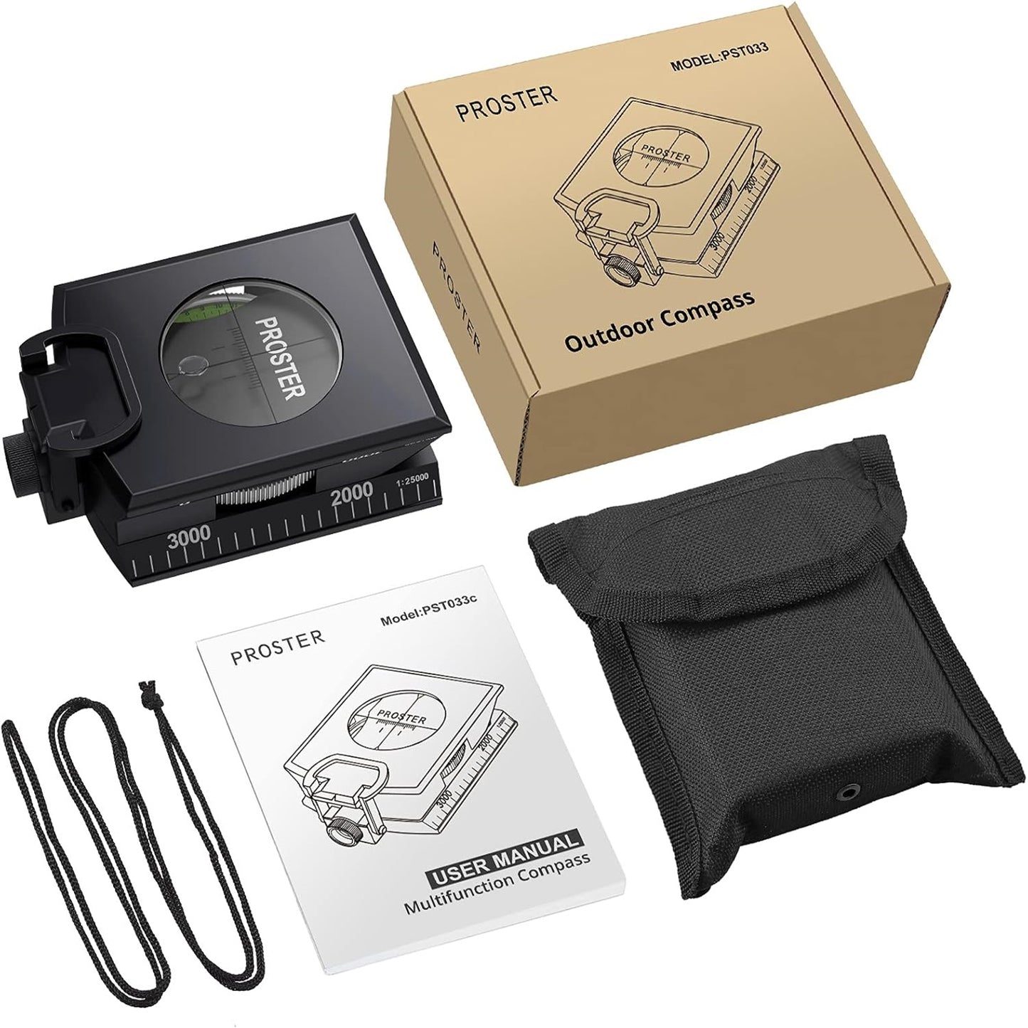 Compass Hiking Survival - Lensatic Sighting Compass for Camping Navigation