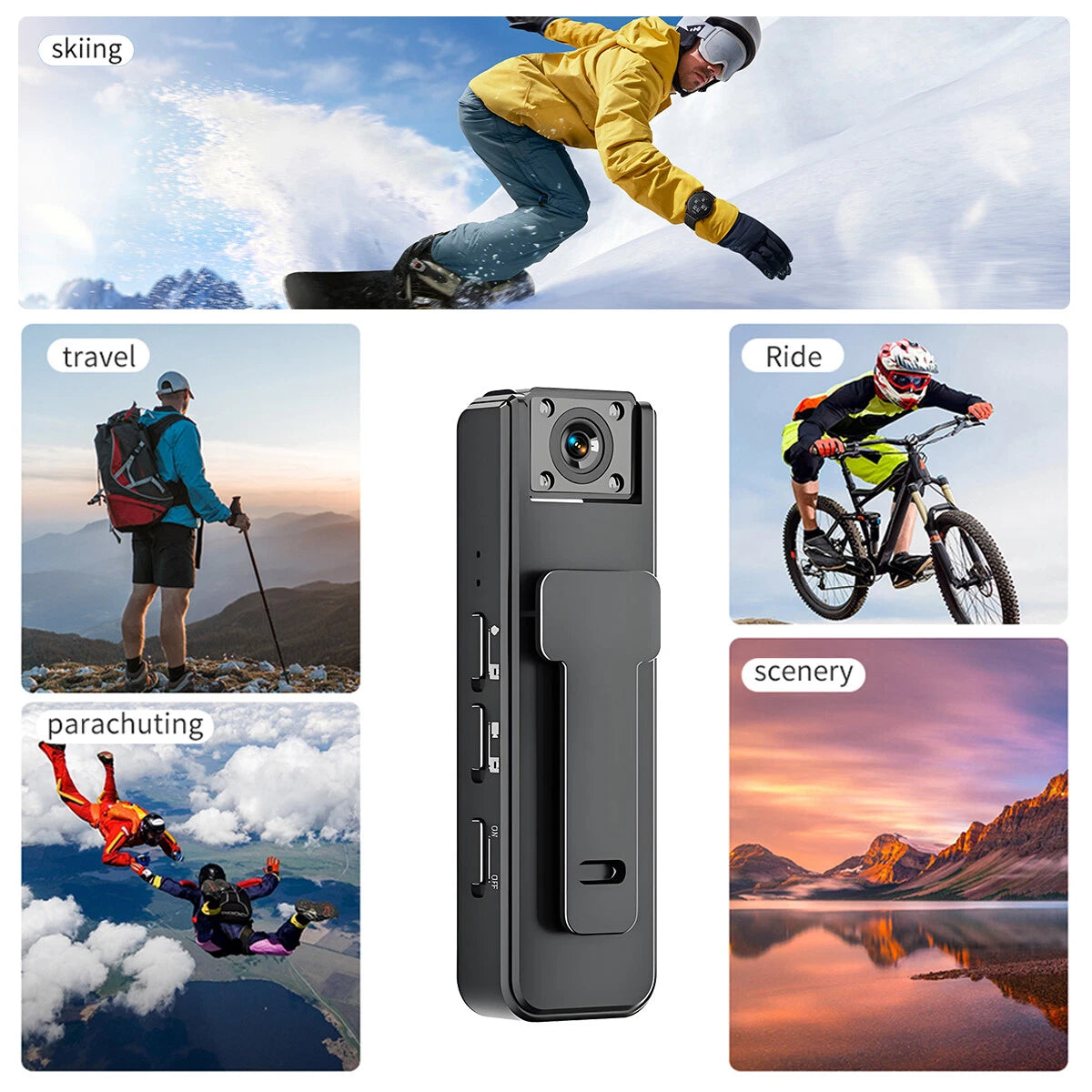 HD 1080P Camcorder Mini Police Body Camera 180° Audio Video DVR IR Night Camera
