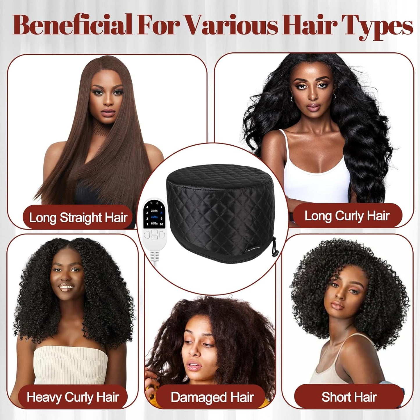 Upgraded Heat Cap with 10-Level Fast Heating 3 Time Settings
