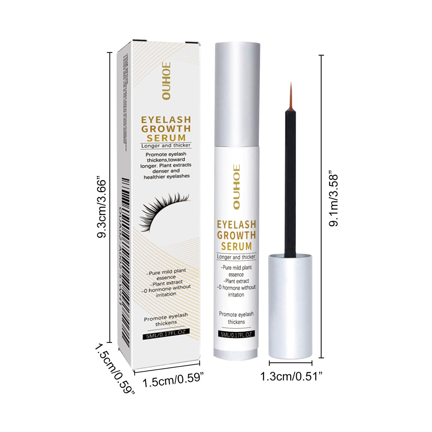Eyelash Serum: Gentle, Nourishing For Longer, Thicker, Darker Lashes - Enhances Curl & Strength