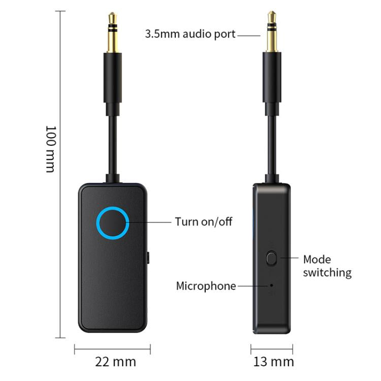 2-in-1 Bluetooth 5.4 Audio Adapter Transmitter/Receiver with 3.5mm AUX