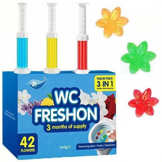 42 Flowers Toilet Gel Stamp 3-Pack Set for Household Scented Home Cleaning