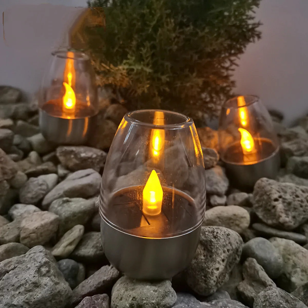 Solar Candle Lights Flameless Candles Waterproof  LED Decorative Lamp