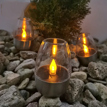 Solar Candle Lights Flameless Candles Waterproof  LED Decorative Lamp
