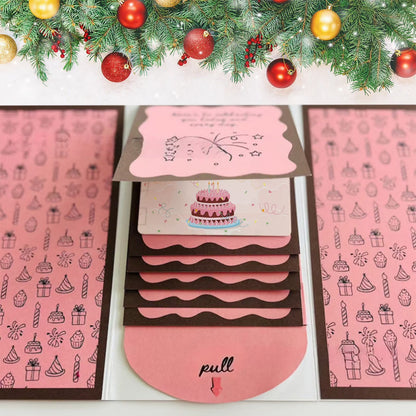 2Pcs Handmade Christmas Card Booklet Holder for Gift Cards, Waterfall Christmas Gift Card Booklet