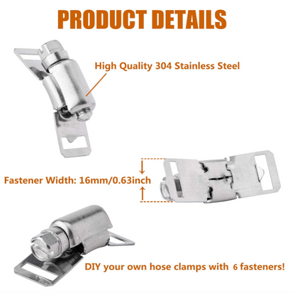 Adjustable 304 Stainless Steel Duct Clamps Hose Clamp Pipe Clamp
