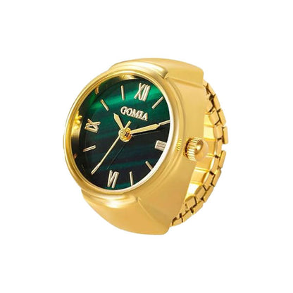 Fashion Green Dial Quartz Finger Ring Watch