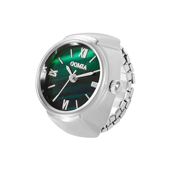 Fashion Green Dial Quartz Finger Ring Watch