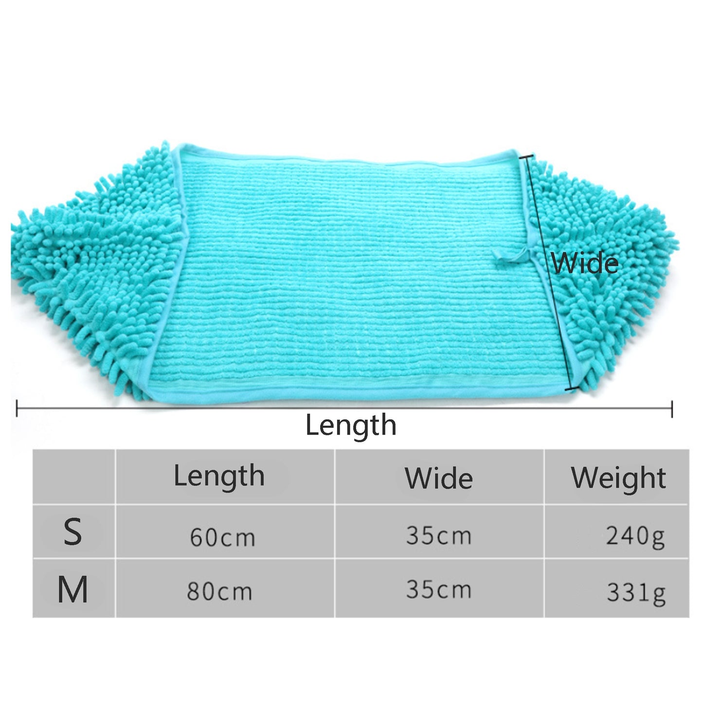 Dry Dog Towel, Cat Bath Towel, Super Absorbent Quick Dry Microfiber Chenille Shammy Towel