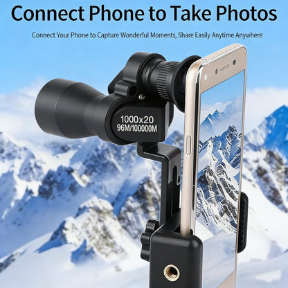Mini Pocket Binoculars (1000x20): Pocket-Sized + Smartphone Clip – Perfect for Outdoor Adventures