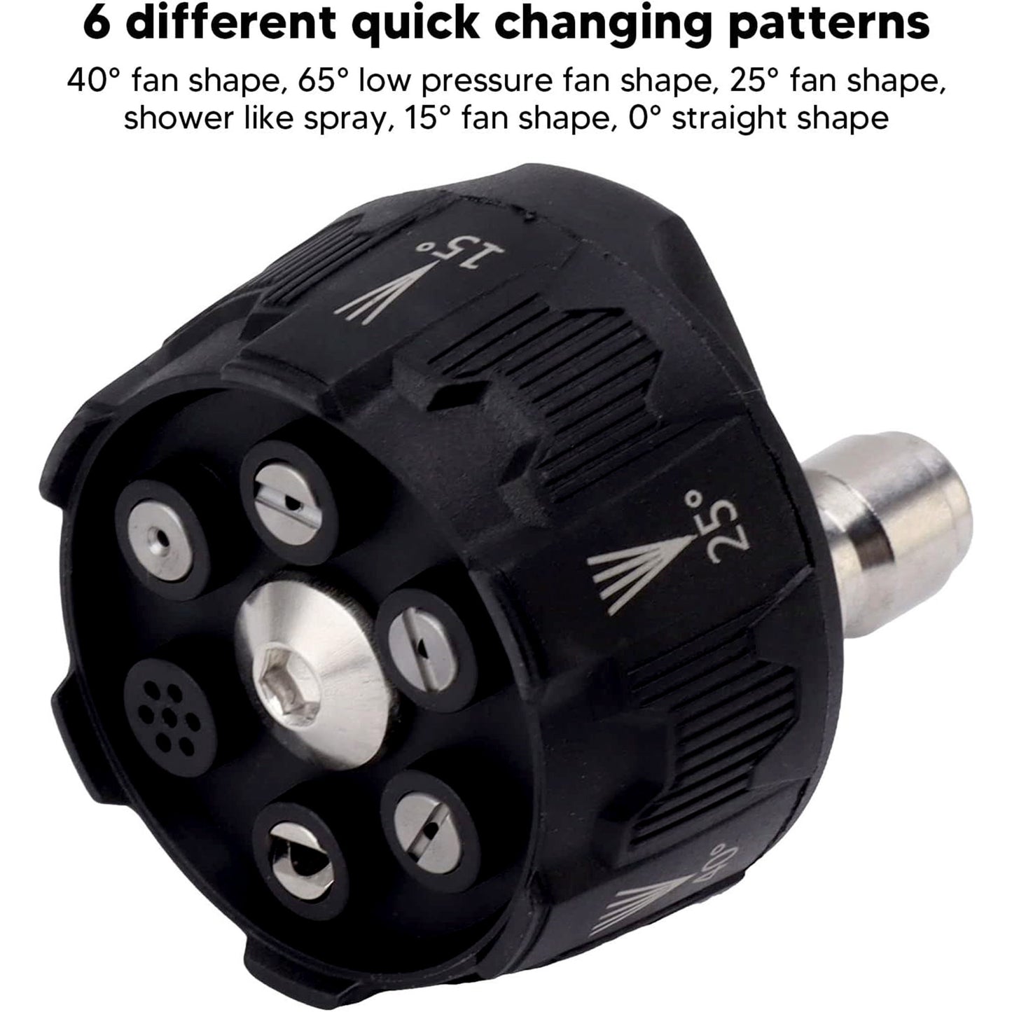6 in 1 Multi Adjustable High-pressure Washer Nozzle, 1/4-inch Quick Connector
