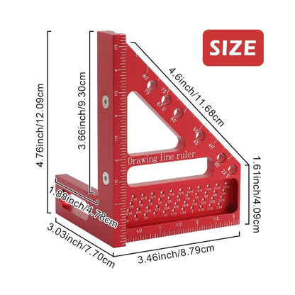 3D Multi Angle Carpenter Square Hole Scribing Ruler