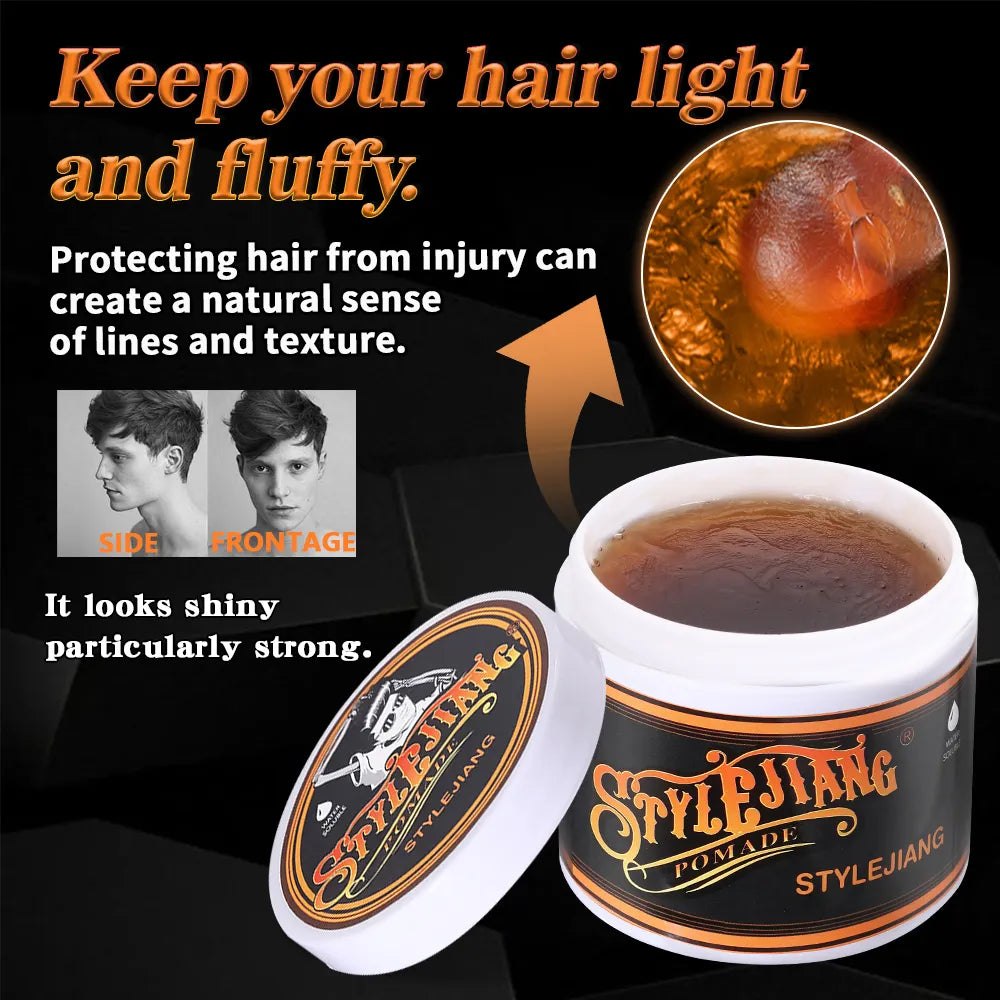 Strong Hold Hair Pomade For Men - Medium Shine Water Based Flake Free Hair Gel - Easy To Wash Out