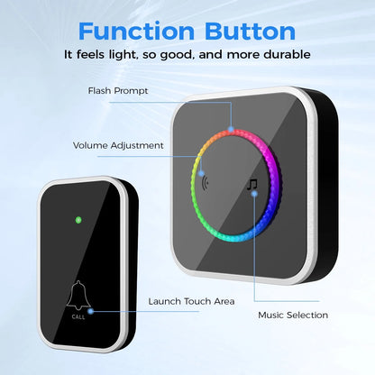 Waterproof Electronic Doorbell Kit with Receivers