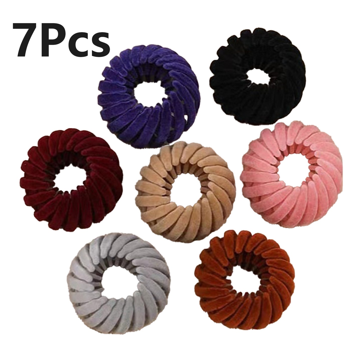 7Pcs Bird Nest Magic Hair Clip, Lazy Bird's Nest Plate Hairpin, Expandable Ponytail Holder