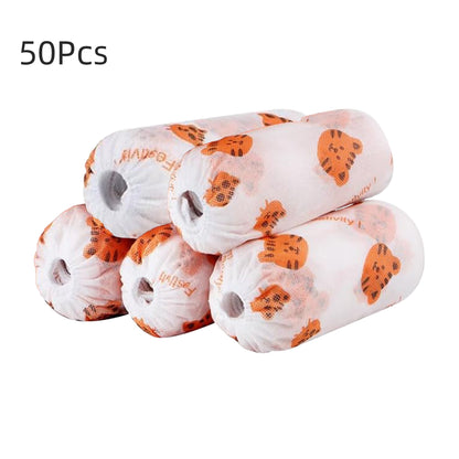50 Pcs Disposable Cartoon Shoe Covers, Non Slip Dustproof Indoor Booties