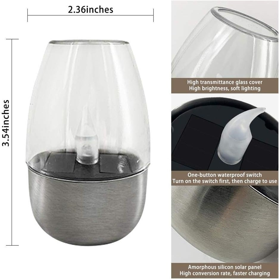 Solar Candle Lights Flameless Candles Waterproof  LED Decorative Lamp