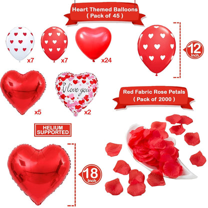 Valentines Balloon Kit Decor with I Love You Balloons