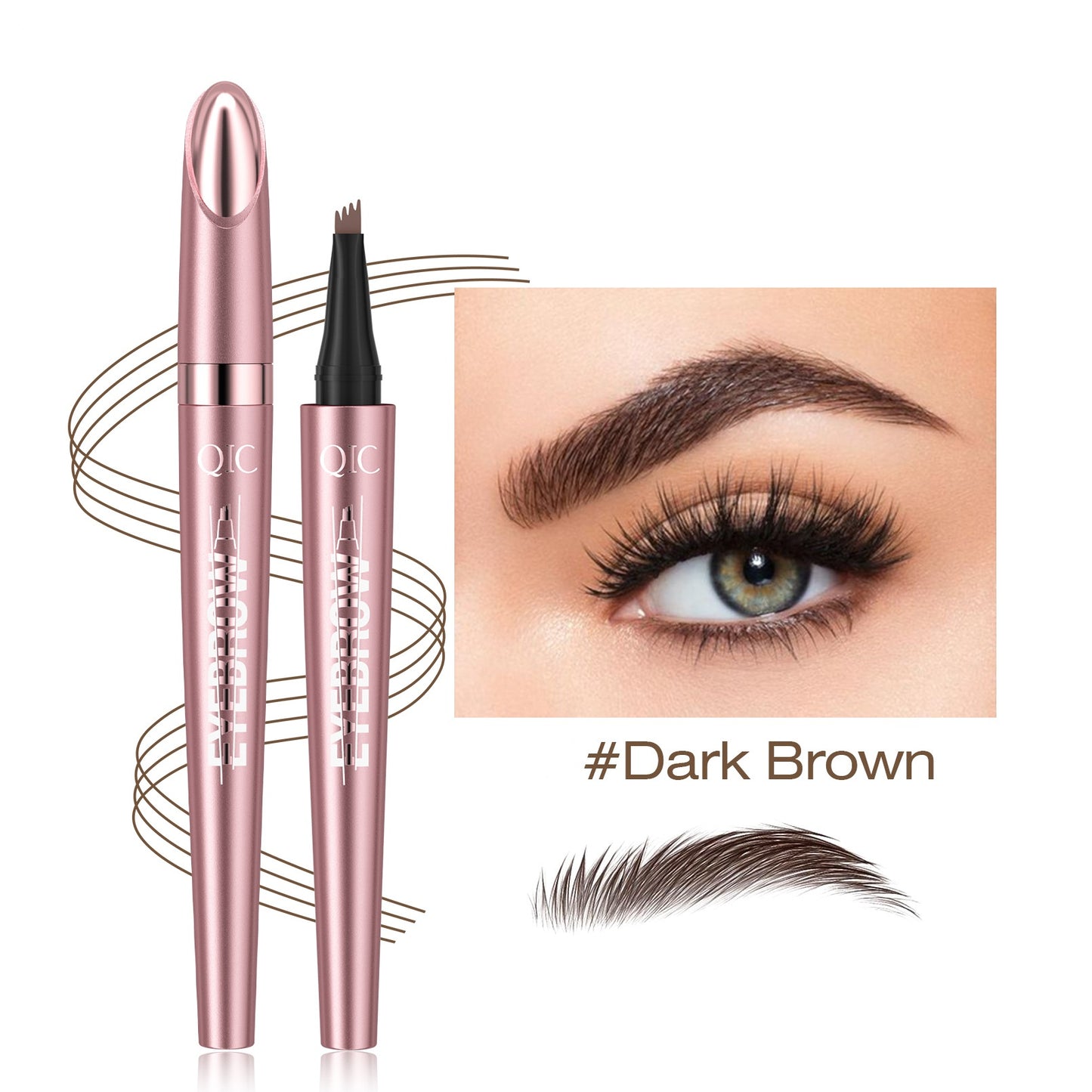 3D Microblading Eyebrow Pen with 4 Fork Tip,Waterproof and Long-Lasting Natural Makeupeyebrow pencils