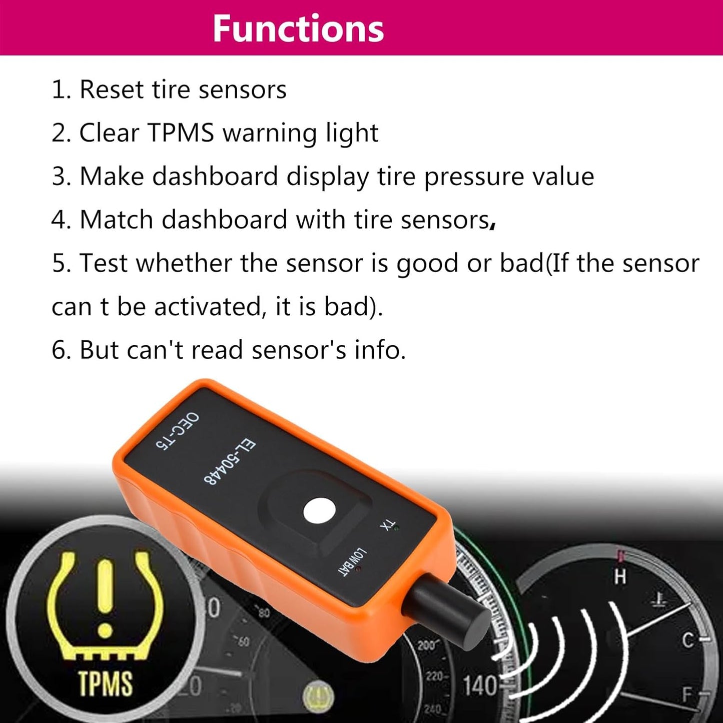 TPMS Relearn Tool Only for GM Vehicles (Chevy/Buick/GMC/Opel/Cadillac) Original Sensor