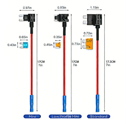 5 Sets Low Profile Mini Fuse Tap - Upgraded Locking Clip Adapter with 5A Fuse