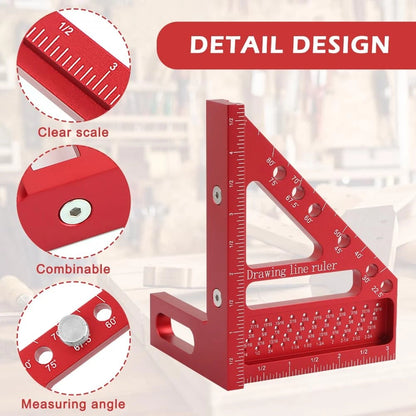 3D Multi Angle Carpenter Square Hole Scribing Ruler