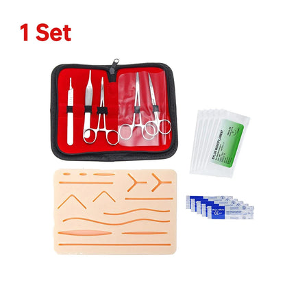 Medical Students Suture Practice Kit Surgical Training with Skin Pad Model Tool