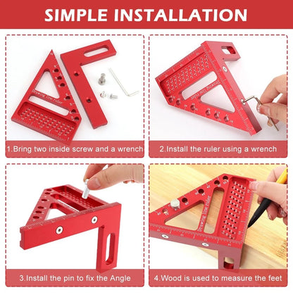 3D Multi Angle Carpenter Square Hole Scribing Ruler