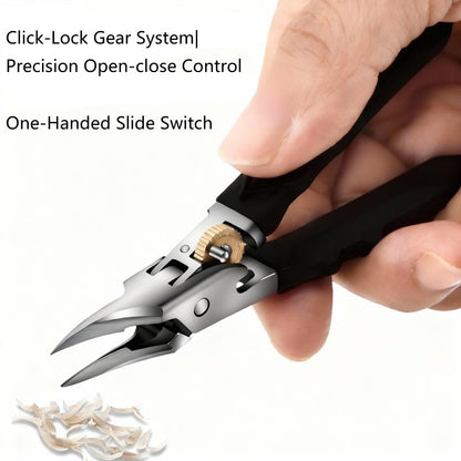 Black Anti-Slip Grip Gear Lock Nail Clipper Set