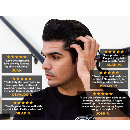 Strong Hold Hair Pomade For Men - Medium Shine Water Based Flake Free Hair Gel - Easy To Wash Out