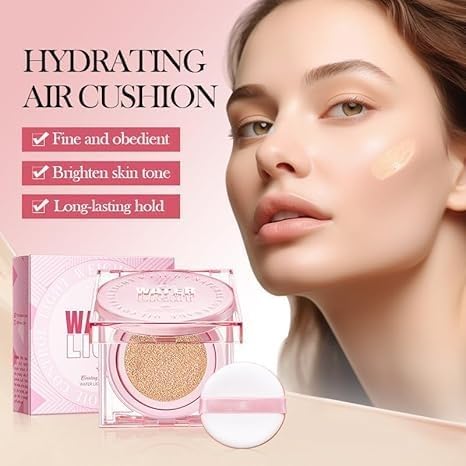 Glow Cushion Foundation Makeup,Long-Lasting, Double Coverage, Cleanbeauty