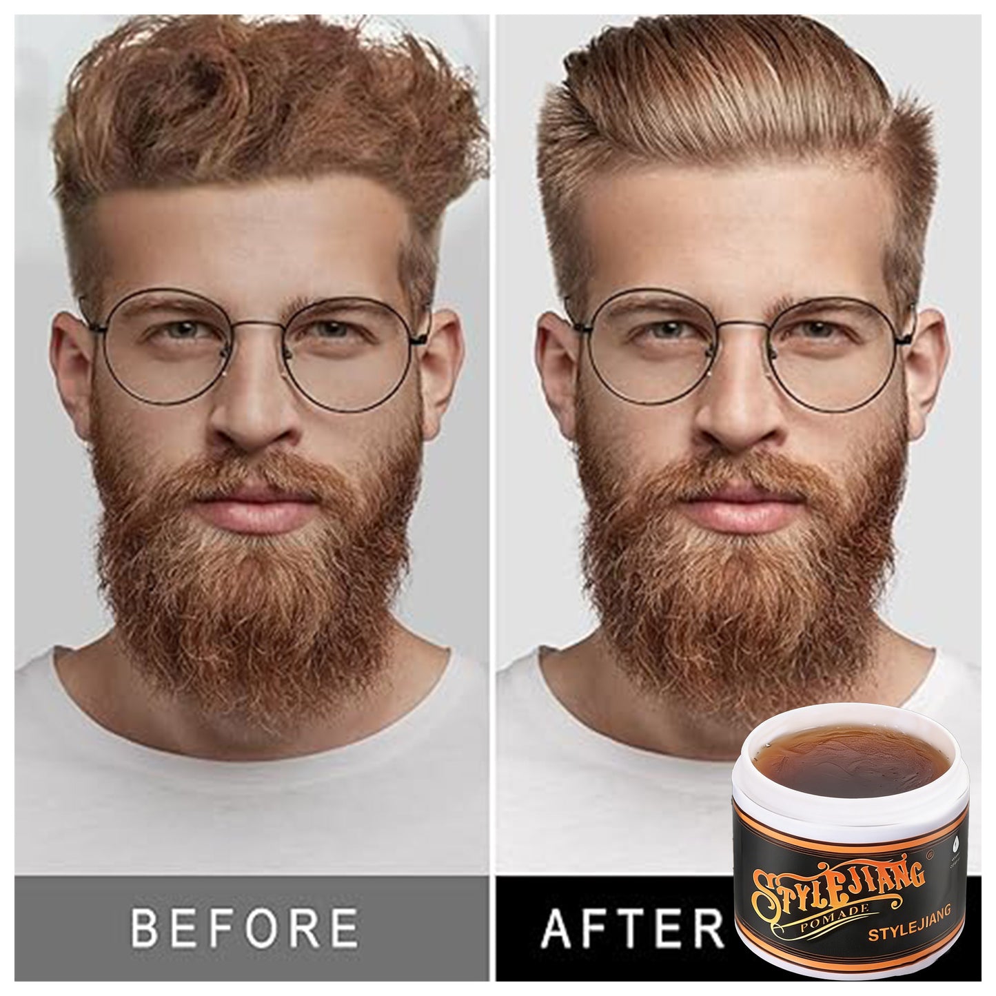 Strong Hold Hair Pomade For Men - Medium Shine Water Based Flake Free Hair Gel - Easy To Wash Out