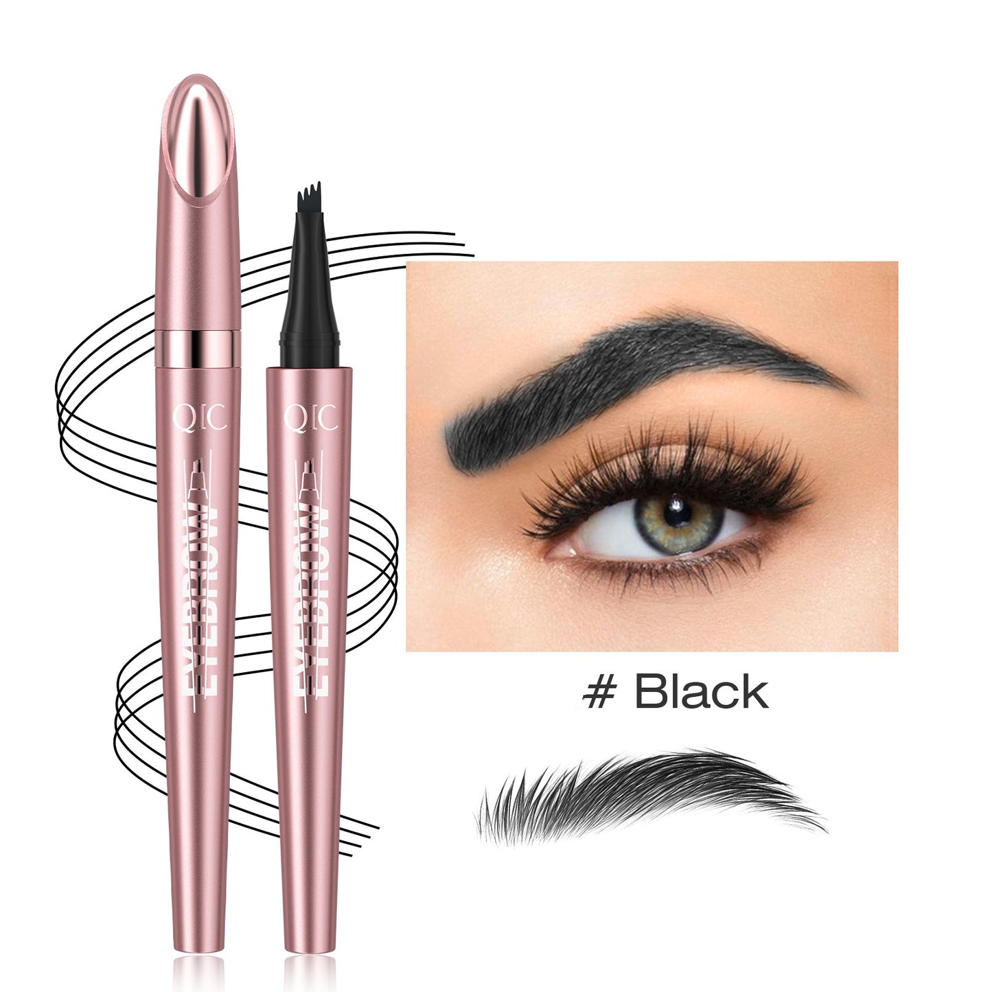 3D Microblading Eyebrow Pen with 4 Fork Tip,Waterproof and Long-Lasting Natural Makeupeyebrow pencils