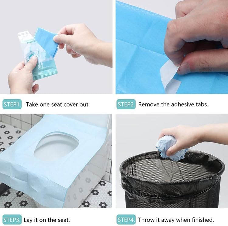10Pcs Toilet Seat Covers Disposable 16x24 Inch Portable Toilet Liners Travel Seat Cover