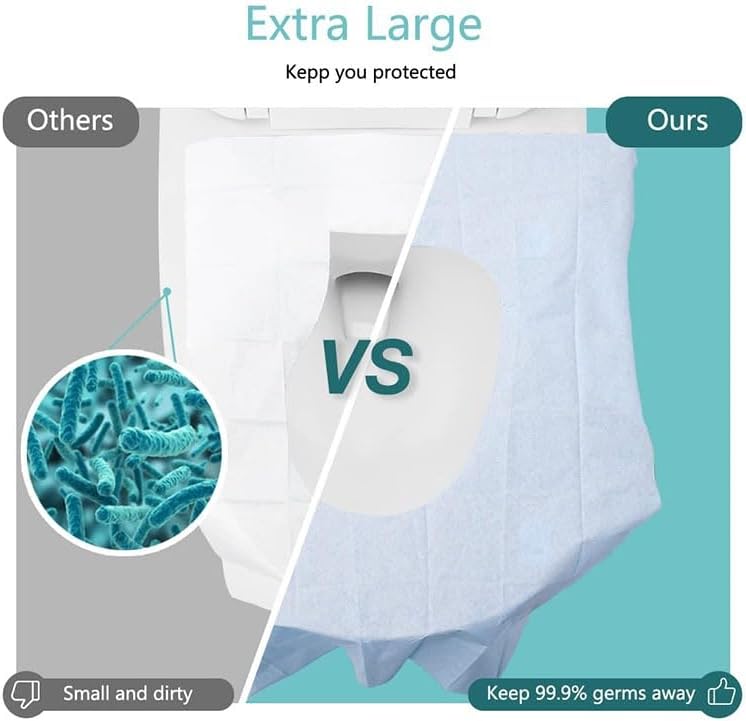 10Pcs Toilet Seat Covers Disposable 16x24 Inch Portable Toilet Liners Travel Seat Cover