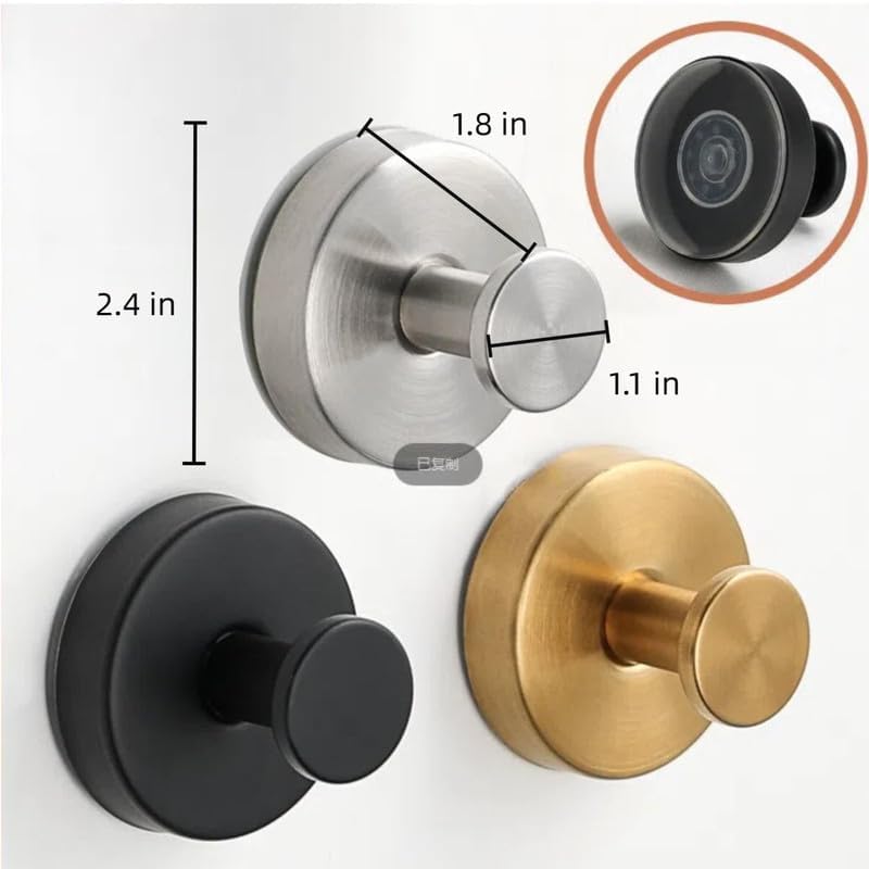 No-Drill Hook Stainless Steel Waterproof Suction Cup Hooks