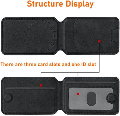 Magnetic Wallet Phone Holder, Multi-Function Leather Card Case with Foldable Stand, Multi-Card Slots
