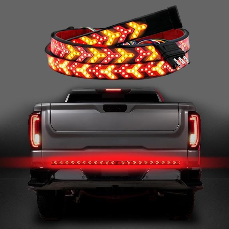 59.1in Fishbone Shaped LED Tailgate Light Bar, LED Tailgate Lights for Truck Pickup SUV RV