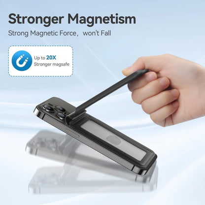 Magnetic Wallet Phone Holder, Multi-Function Leather Card Case with Foldable Stand, Multi-Card Slots