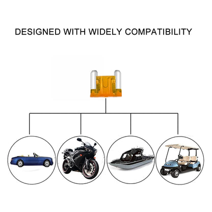 5 Sets Low Profile Mini Fuse Tap - Upgraded Locking Clip Adapter with 5A Fuse