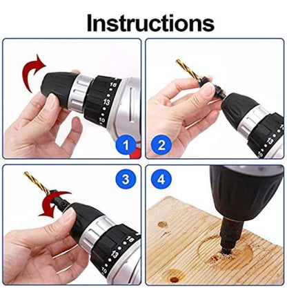 4Pcs Hexagonal Shank Countersunk Drill Bit Woodworking Hole Opener Screw Cone Hole Drill Chamfer and Trim Tool Accessory Set