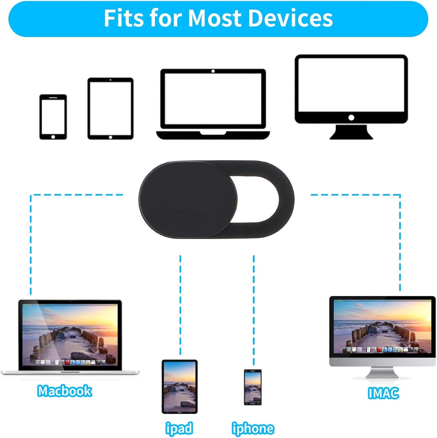 8Pcs Ultra-Thin Webcam Cover Compatible with Camera for MacBook,Laptop,PC,Computer,iMac,iPad