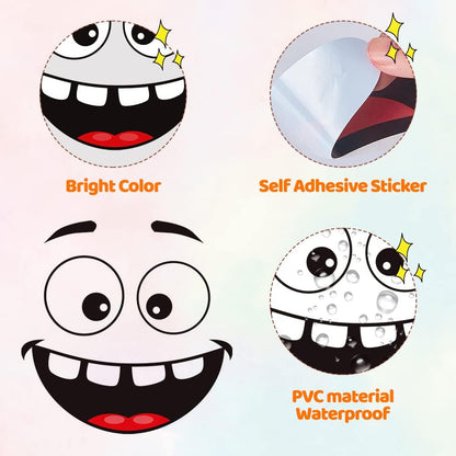 4 Sheets Cartoon Expressions Stickers, Trash Can Caricature Trash Can Stickers