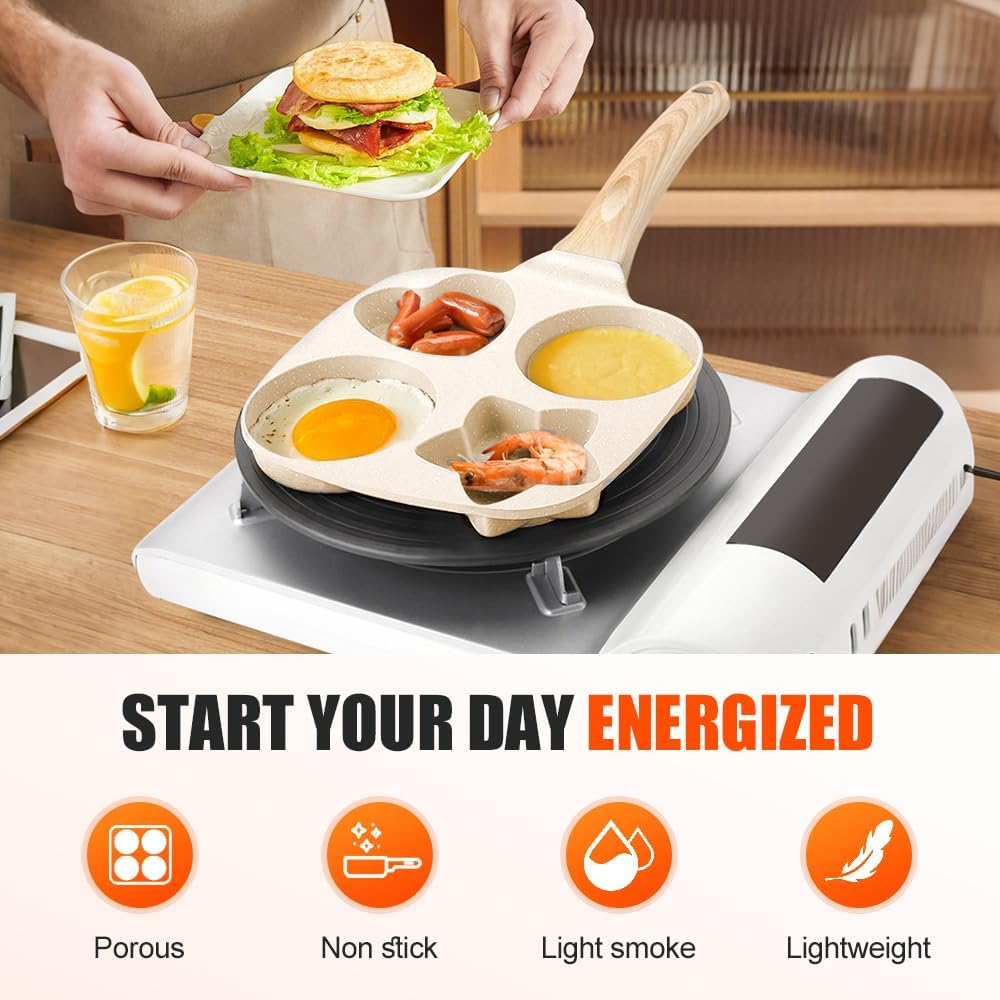 4 Holes Non Stick Egg Frying Pan - Egg Frying Pan Shapes