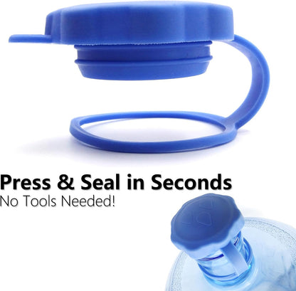 4Pcs Silicone Reusable 5 Gal Water Jug Cap, Non Spill Water Bottle Caps