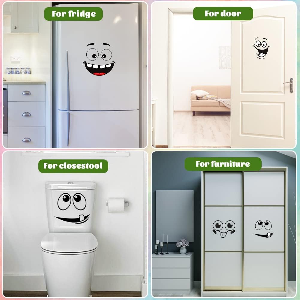 4 Sheets Cartoon Expressions Stickers, Trash Can Caricature Trash Can Stickers