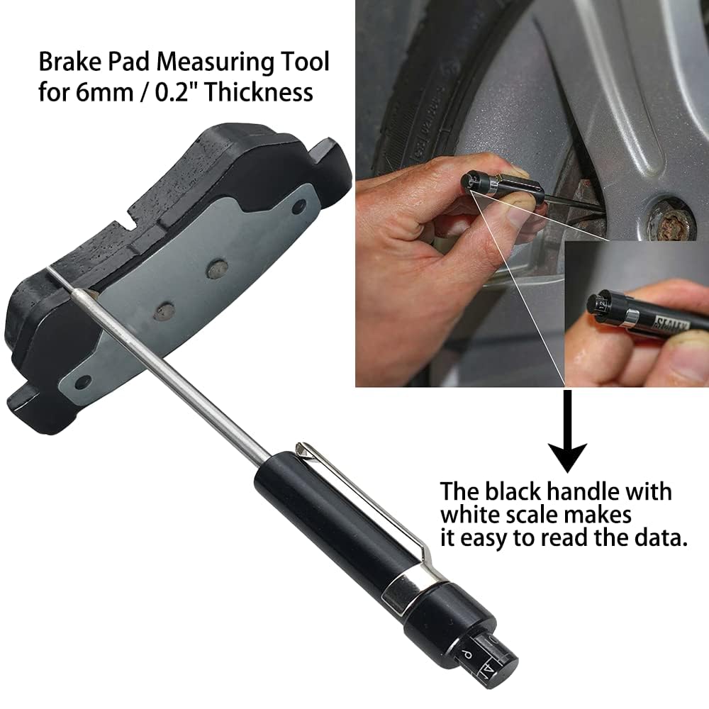 Car Brake Pad Thickness Gauge,Brake Pad Measure Tool for 6mm / 0.2 Thickness