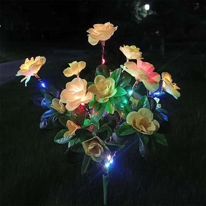 LED Solar Power Artificial Rhododendron Simsii Flowers Landscape Light Night Lamp