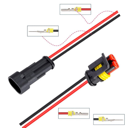 10 Pack 2 Pin Wire Connector 16 AWG Waterproof Automotive Electrical Connectors Deutsch Connector